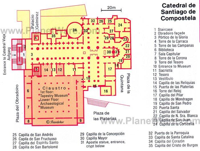 Catedral de Santiago de Compostela - Plano del edificio