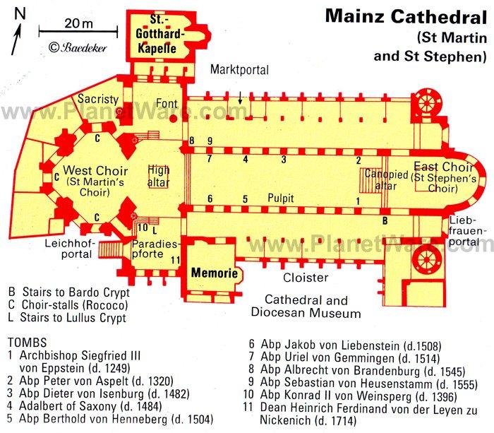 Mainzer Dom - Grundrisskarte