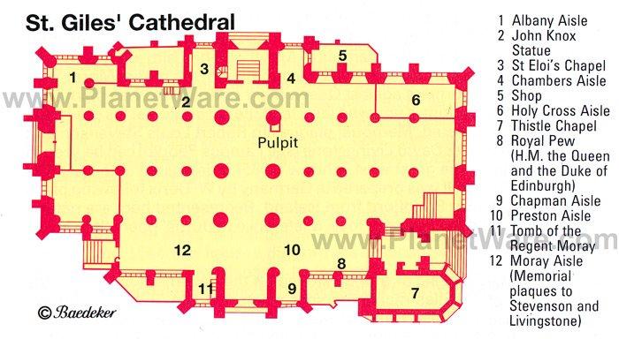 St.Giles Cathedral - Grundrisskarte
