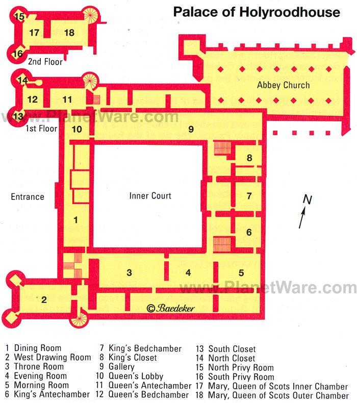 Palast von Holyroodhouse - Grundrisskarte