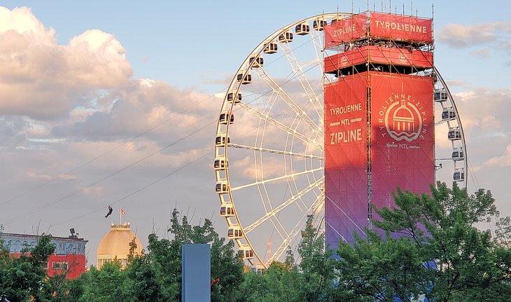 Blick auf die Zipline von der Rue Bonsecours