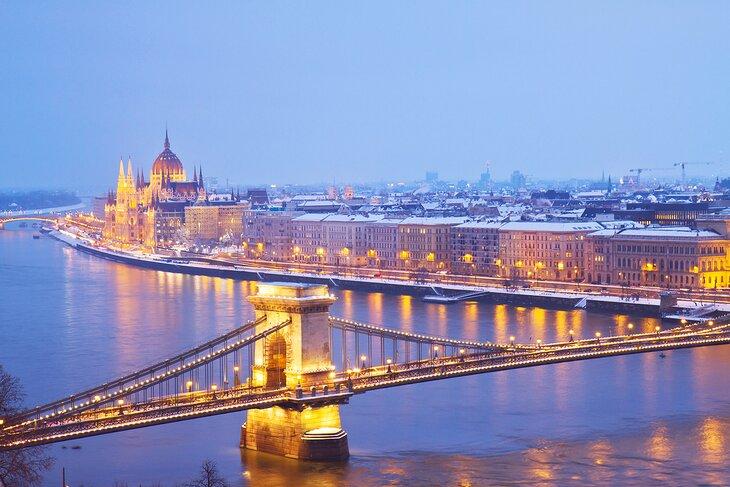 Vista de Budapest en invierno