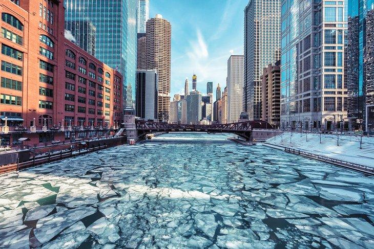 Centro de Chicago en invierno