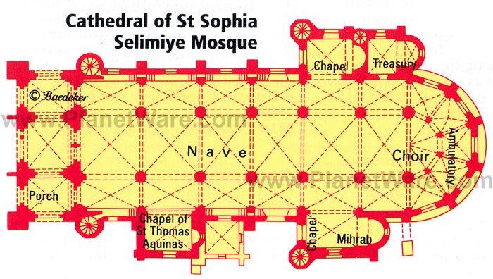 Plan de la mosquée Selimiye