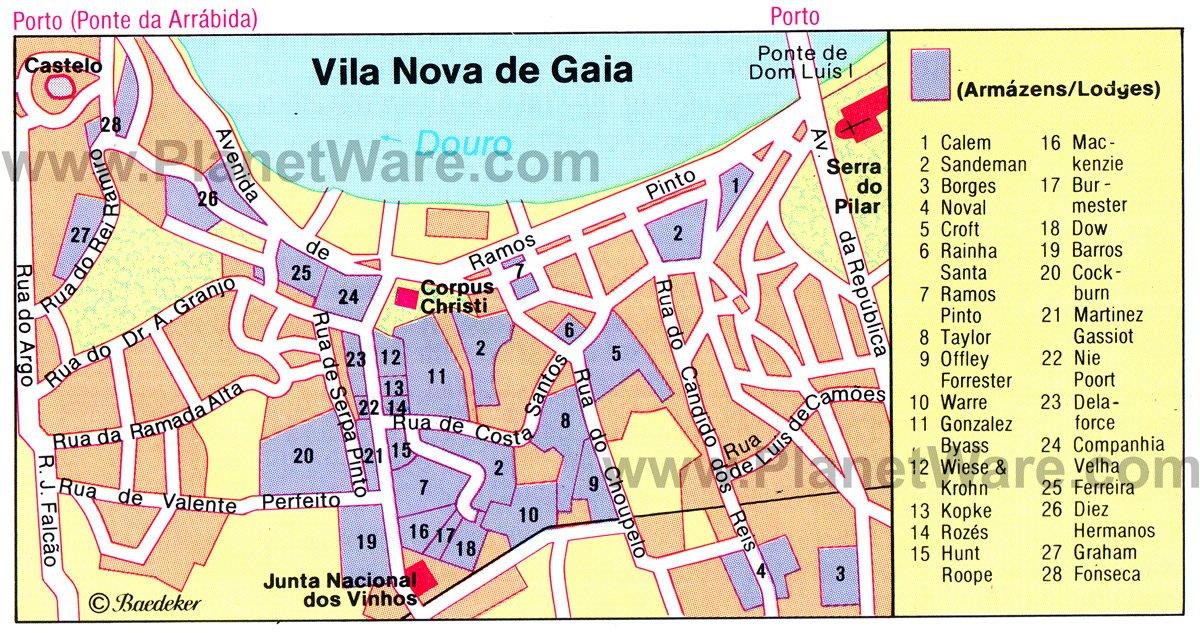 Vila Nova de Gaia - Mapa de planta
