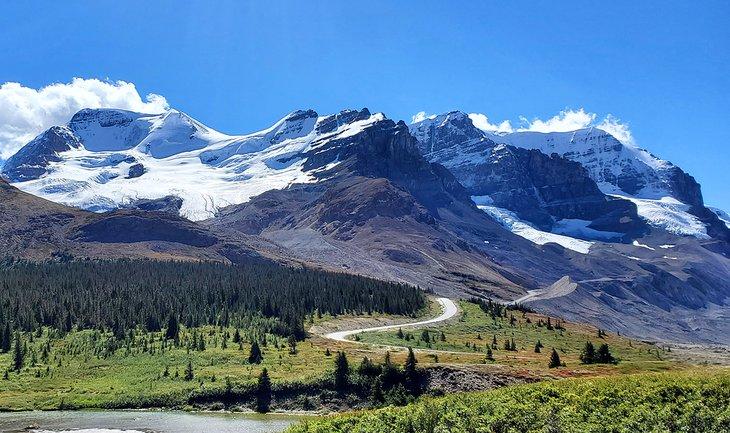 Glaciares a lo largo de la Icefields Parkway