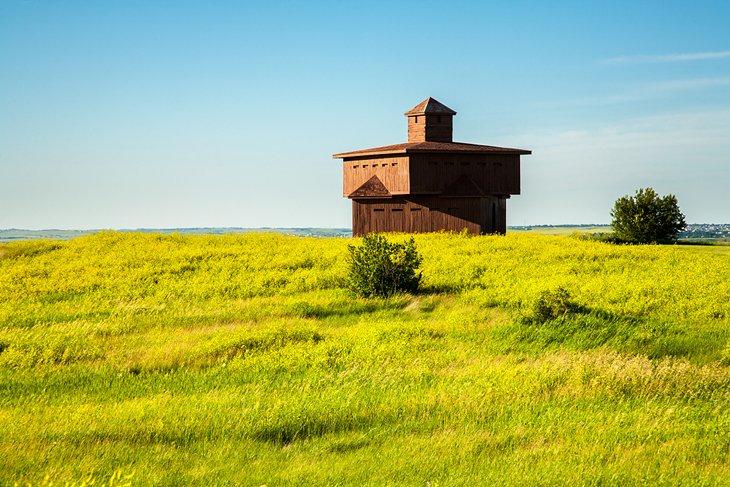 Blockhouse en el Parque Estatal Fort Abraham Lincoln