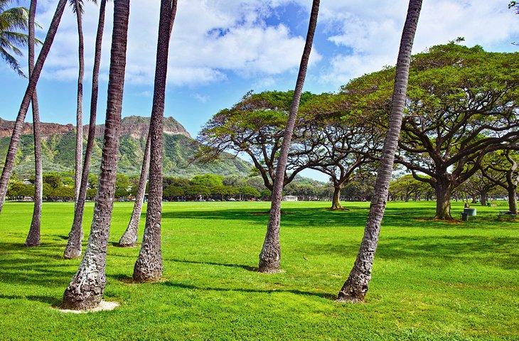 Parque Kapiolani con vista a Diamond Head