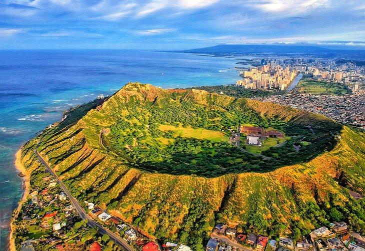 Vista aérea del Crater Diamond Head