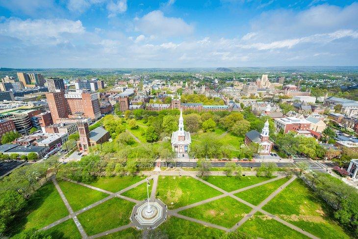 New Haven Green y el centro de New Haven