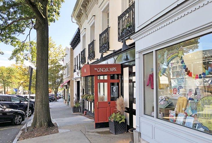 Tiendas boutique y restaurantes de alta gama alinean la encantadora Greenwich Ave