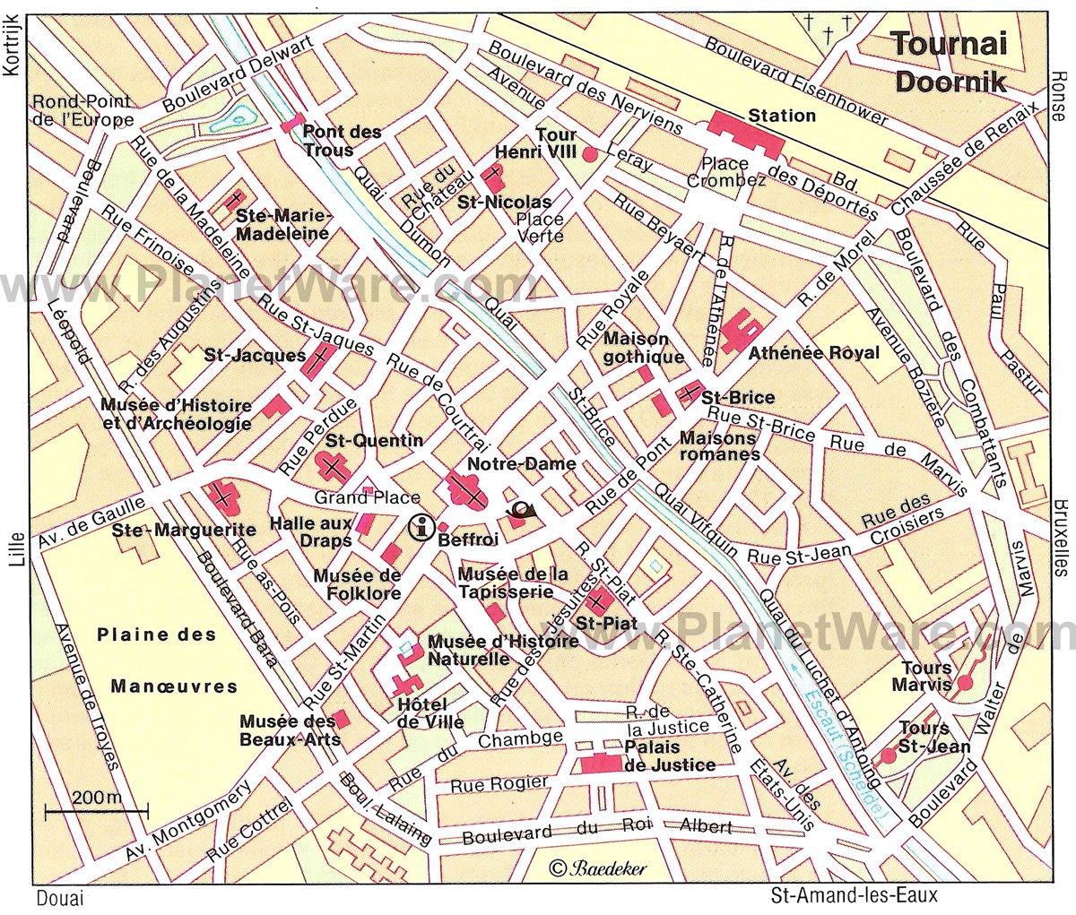 Tournai Karte - Sehenswürdigkeiten