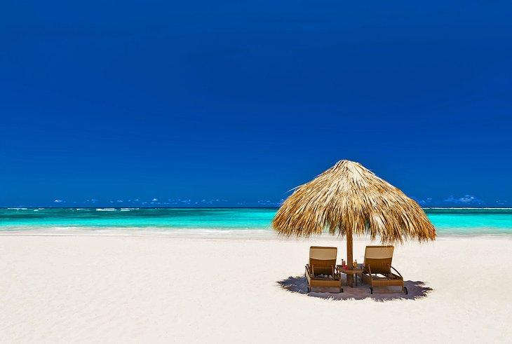 Idyllische Strandansicht in Punta Cana, Dominikanische Republik