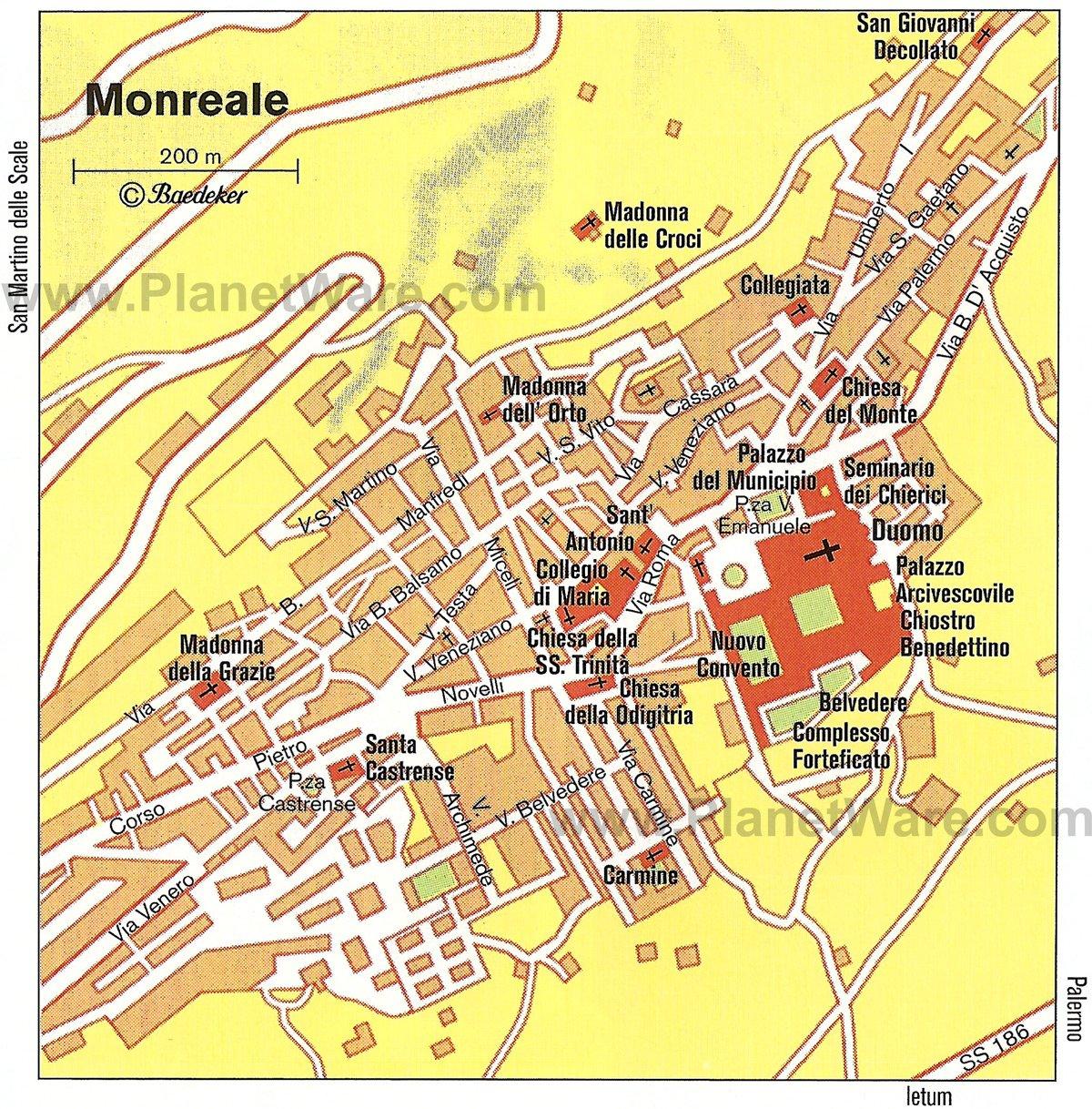 Mapa de Monreale - Atracciones turísticas