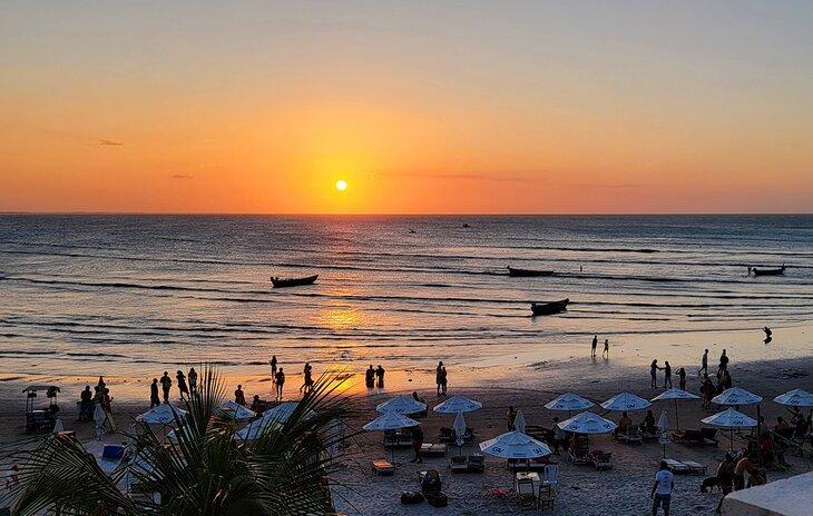 Coucher de soleil sur la plage de Jericoacoara