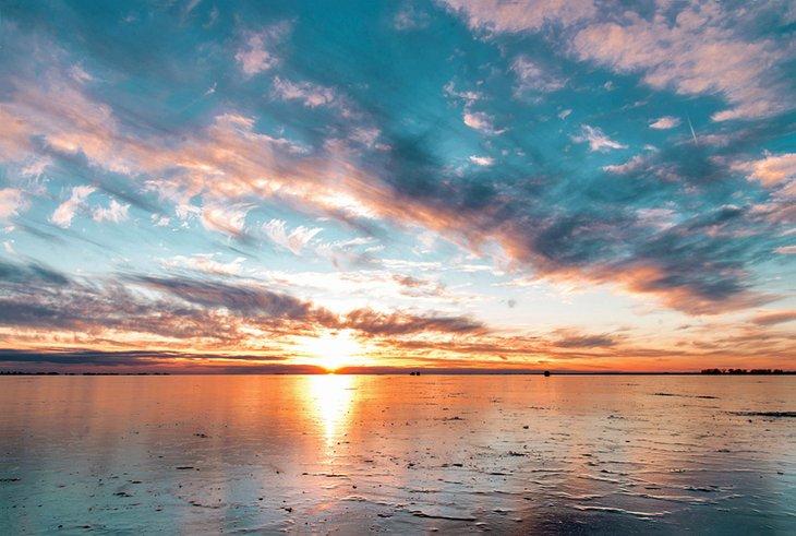 Lake St. Clair bei Sonnenuntergang
