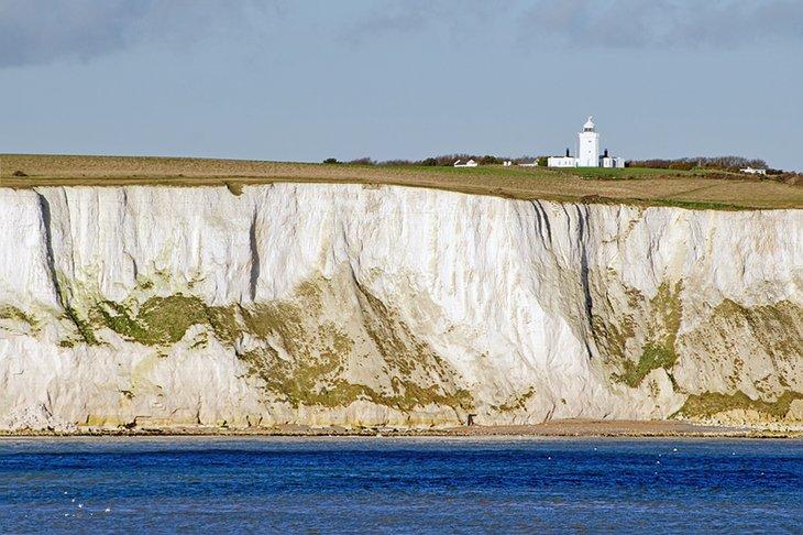 Leuchtturm South Foreland auf den weißen Klippen von Dover