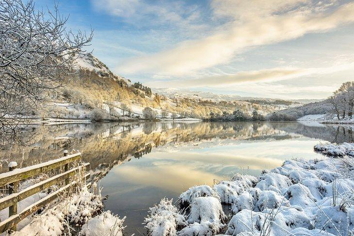 Una mañana de invierno en Rydal en el Distrito de Lagos de Inglaterra