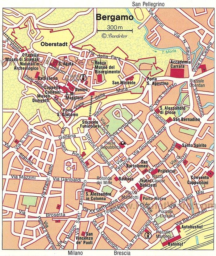 Mapa de Bérgamo - Atracciones