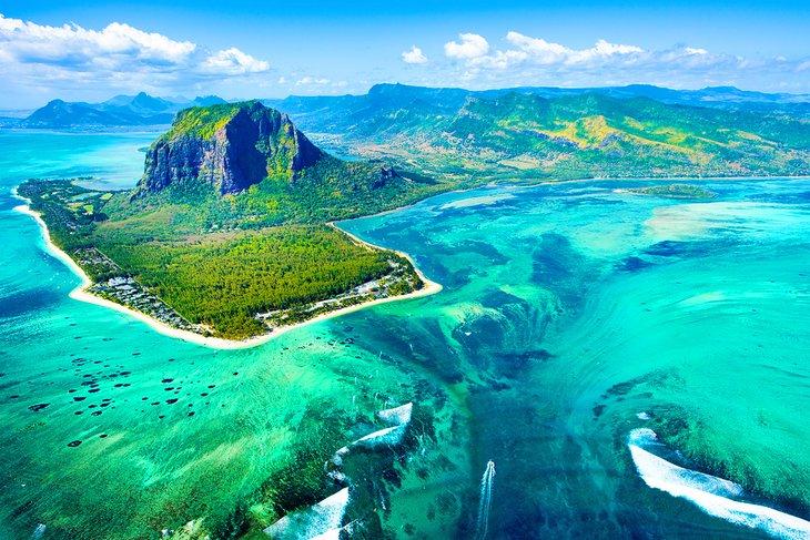 Vue aérienne de l'île Maurice