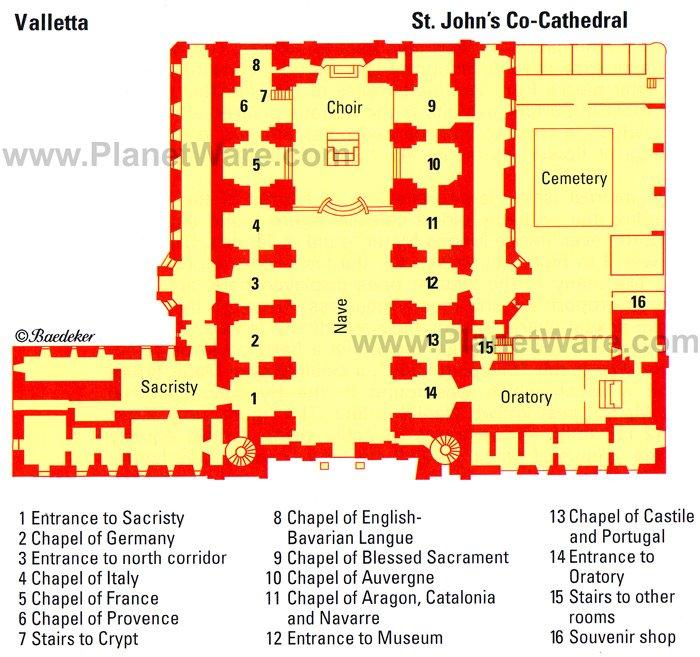 Catedral de San Juan - Mapa de planta