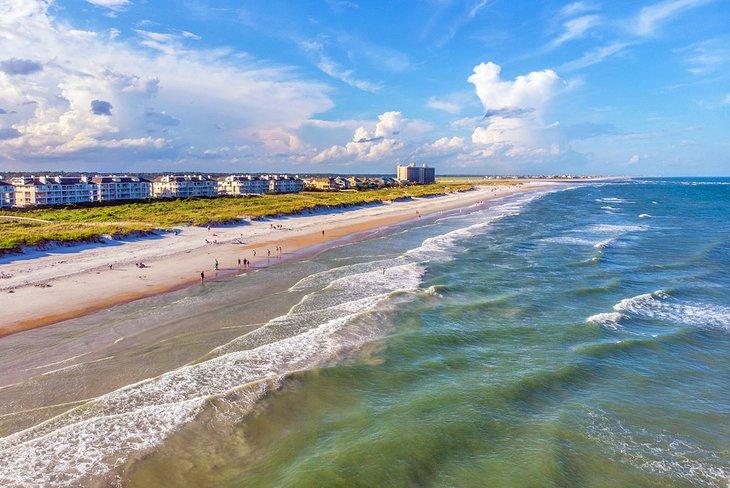 Vista aérea de la playa de Wrightsville