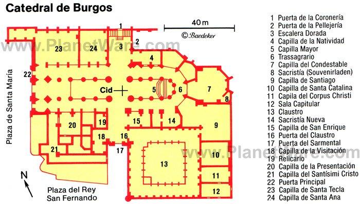 Burgos Catedral - Mapa del Plano