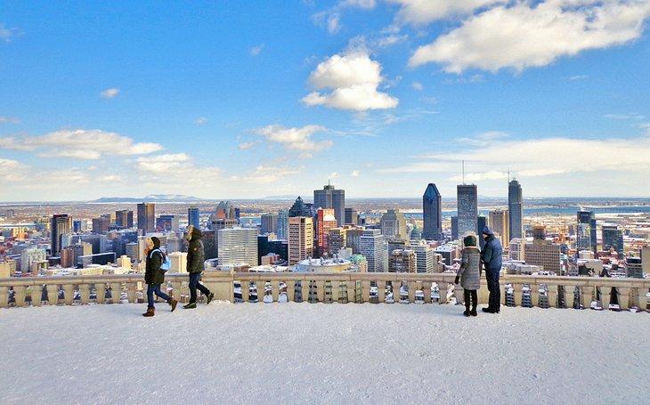 Vista del centro de Montreal en invierno