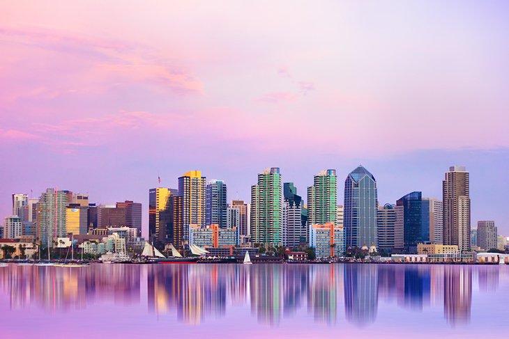 Skyline de San Diego al atardecer