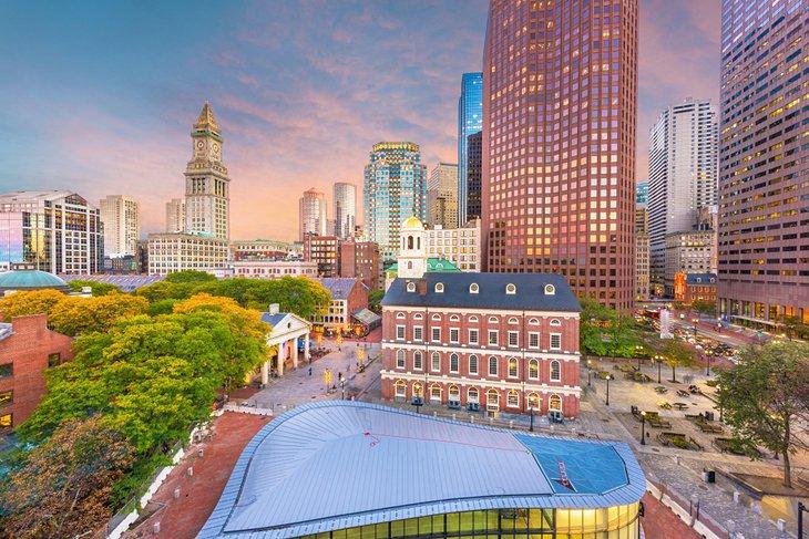 Centro de Boston al atardecer