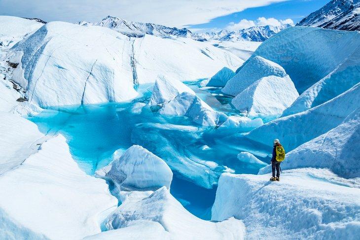 Randonneur sur le Glacier Matanuska