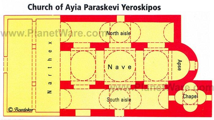 Église d'Agia Paraskevi à Yeroskipos - Plan de l'étage