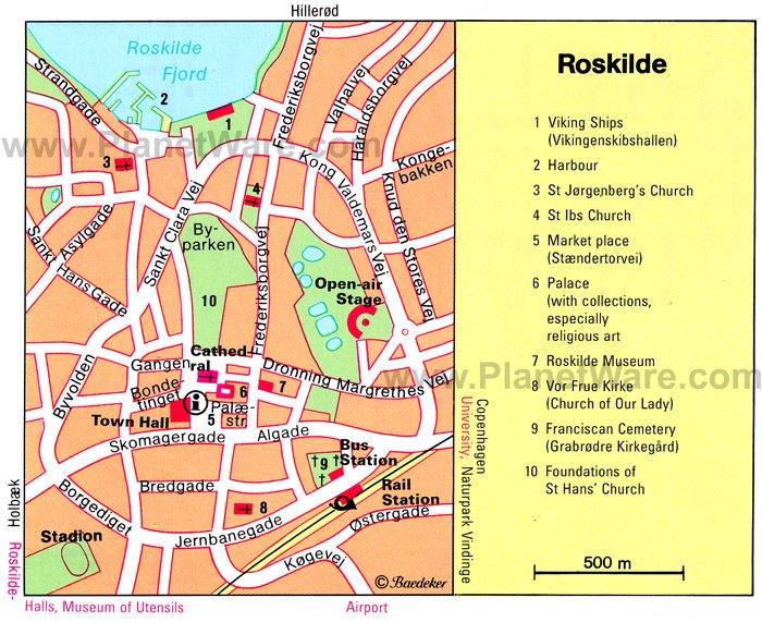 Mapa de Roskilde - Atracciones Turísticas
