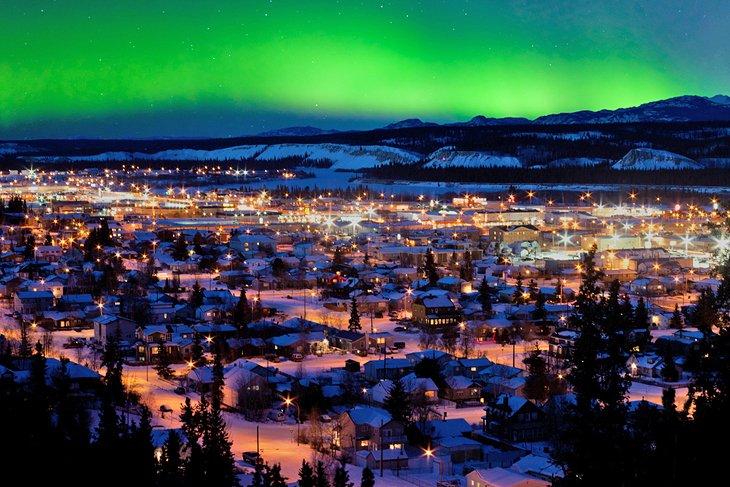 Les aurores boréales au-dessus de Whitehorse