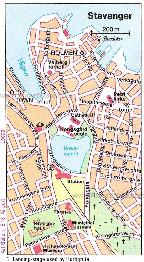 Mapa de Stavanger - Atracciones