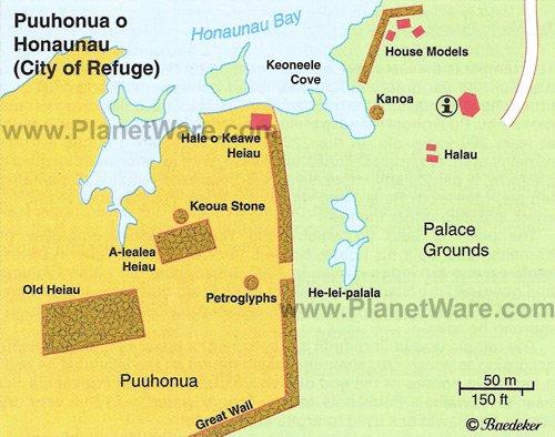 Puuhonua o Honaunau NP (Stadt der Zuflucht) - Karte