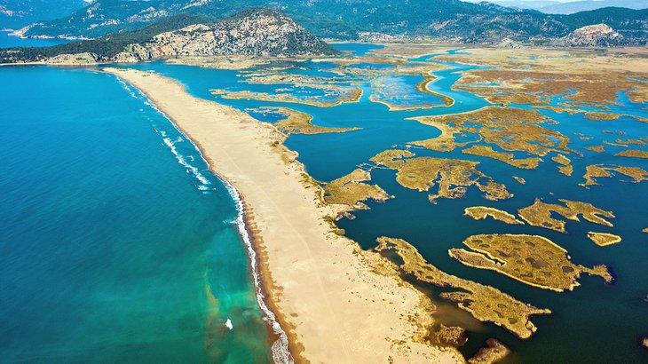 Vista aérea de la playa de Iztuzu