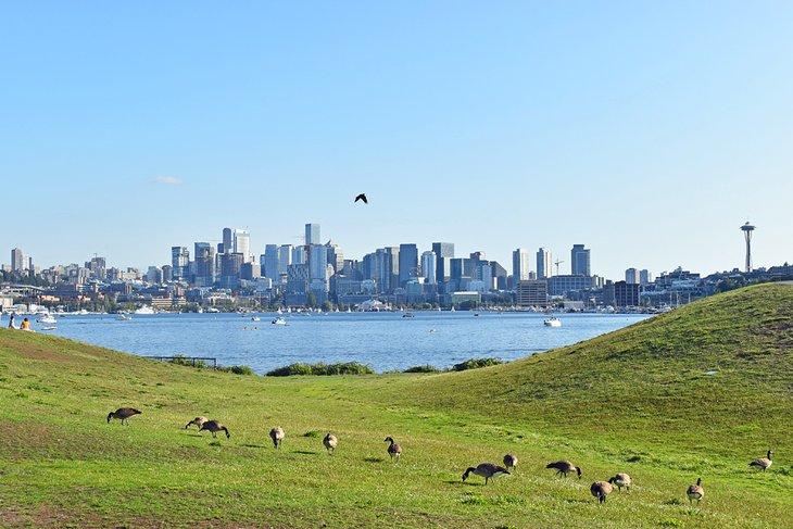 Blick auf die Skyline von Seattle vom Gas Works Park
