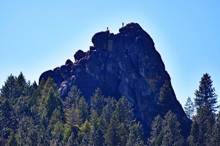 Wanderer auf Stack Rock im Boise National Forest