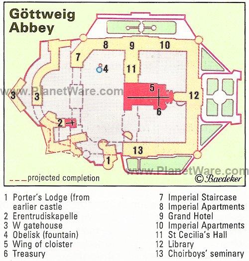 Abadía Göttweig - Mapa de planta