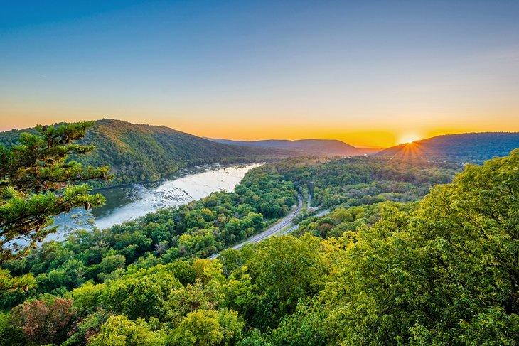 Vista del río Potomac desde Weverton Cliffs