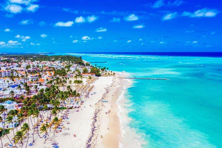 Luftaufnahme des Bavaro-Strandes, Punta Cana