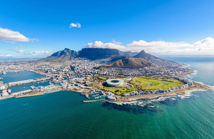 Vue aérienne de Cape Town