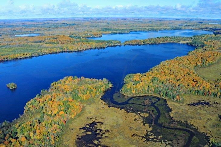 Vista aérea del Lago Pike, Wisconsin