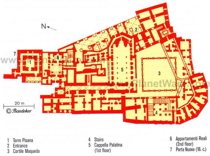 Palermo - Palacio de Normandos - Mapa de planta