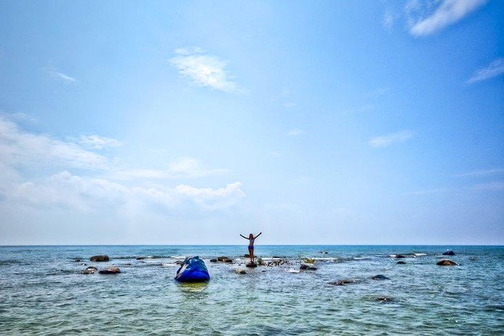 Plage de Christian sur l'île Beausoleil, Parc national des îles de Georgian Bay
