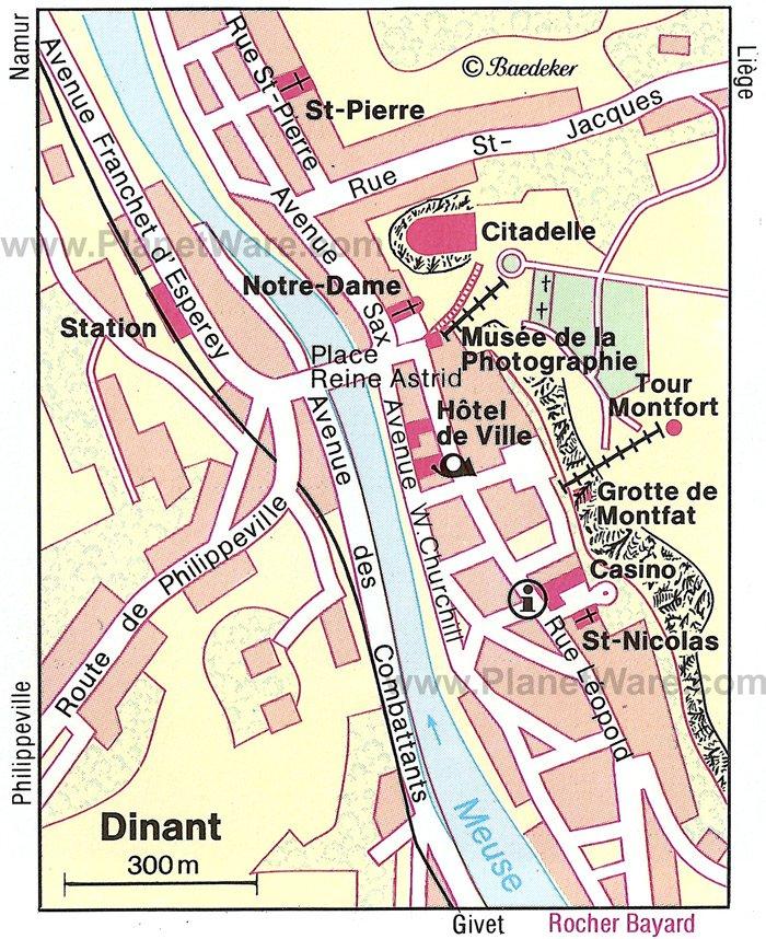 Dinant Karte - Touristische Attraktionen