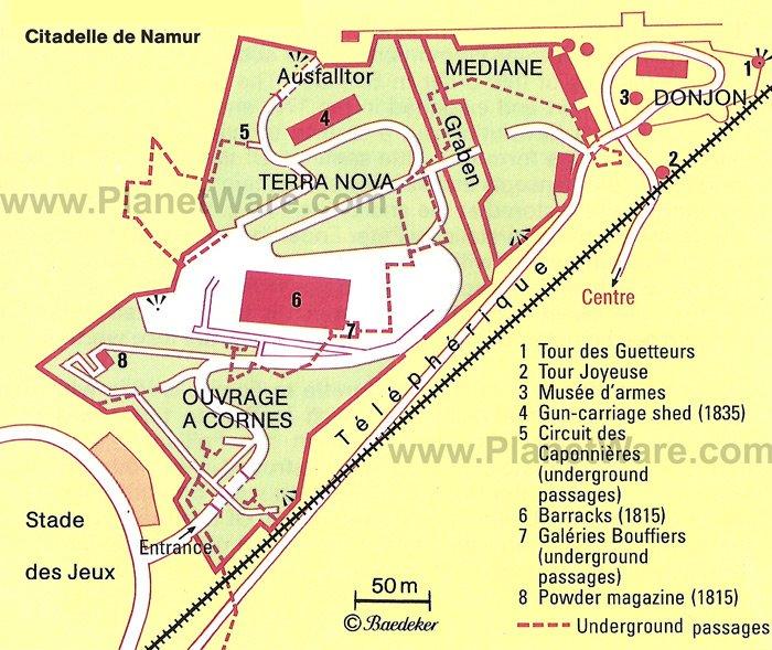 Zitadelle von Namur - Grundrisskarte