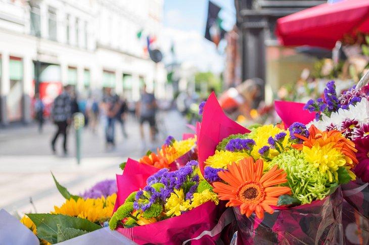 Flores a la venta en Grafton Street