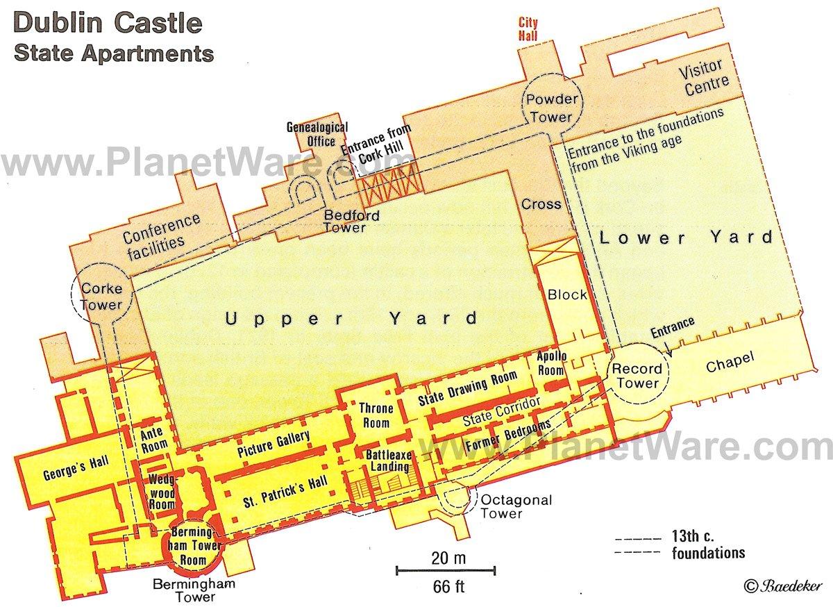 Castillo de Dublín - Mapa del plano